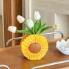 Resin Sunflower Vase Desktop Ornament Home Decor Garden Decoration