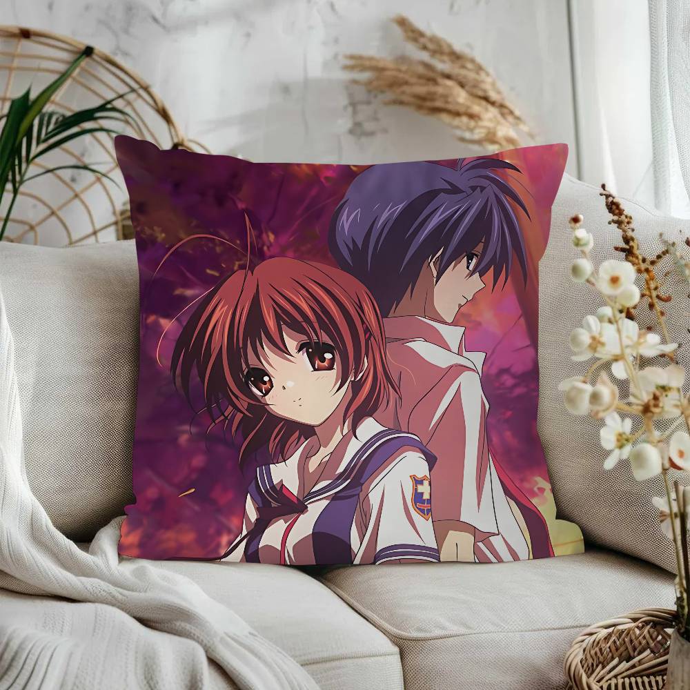 

Anime C-CLANNAD Pillow Cover Sofa Cushion Cover Home Room Decoration Children Gift 16x16Inch