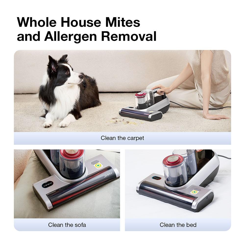 JIMMY BX6 Pro Double Cup Anti-mite Vacuum Cleaner, 245mm Suction Inlet, 0.5L Dust Cup Capacity, Smart Dust Sensor