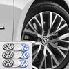 Valve Stems Caps 4Pcs 56/60/65MM Car Wheel Center Hub Cap Badge Sticker Accessories For Volkswagen VW GTI Golf Polo Passat Tigua