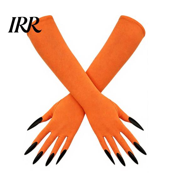 Elastic Polyester Costume Gloves 1 Pair Halloween Ghost Claw Gloves, Long Fingernail Witch Outfit Essentials Accessory, Dark Party Performance