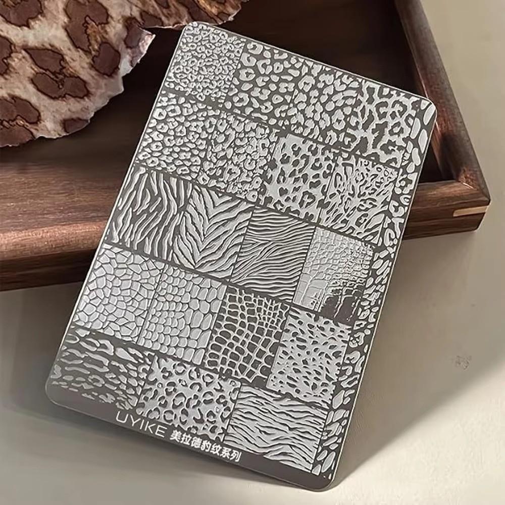 Leopard Print Nail Art Template 14.5cm DIY Manicure Tools Reusable Nail Stamping Plate