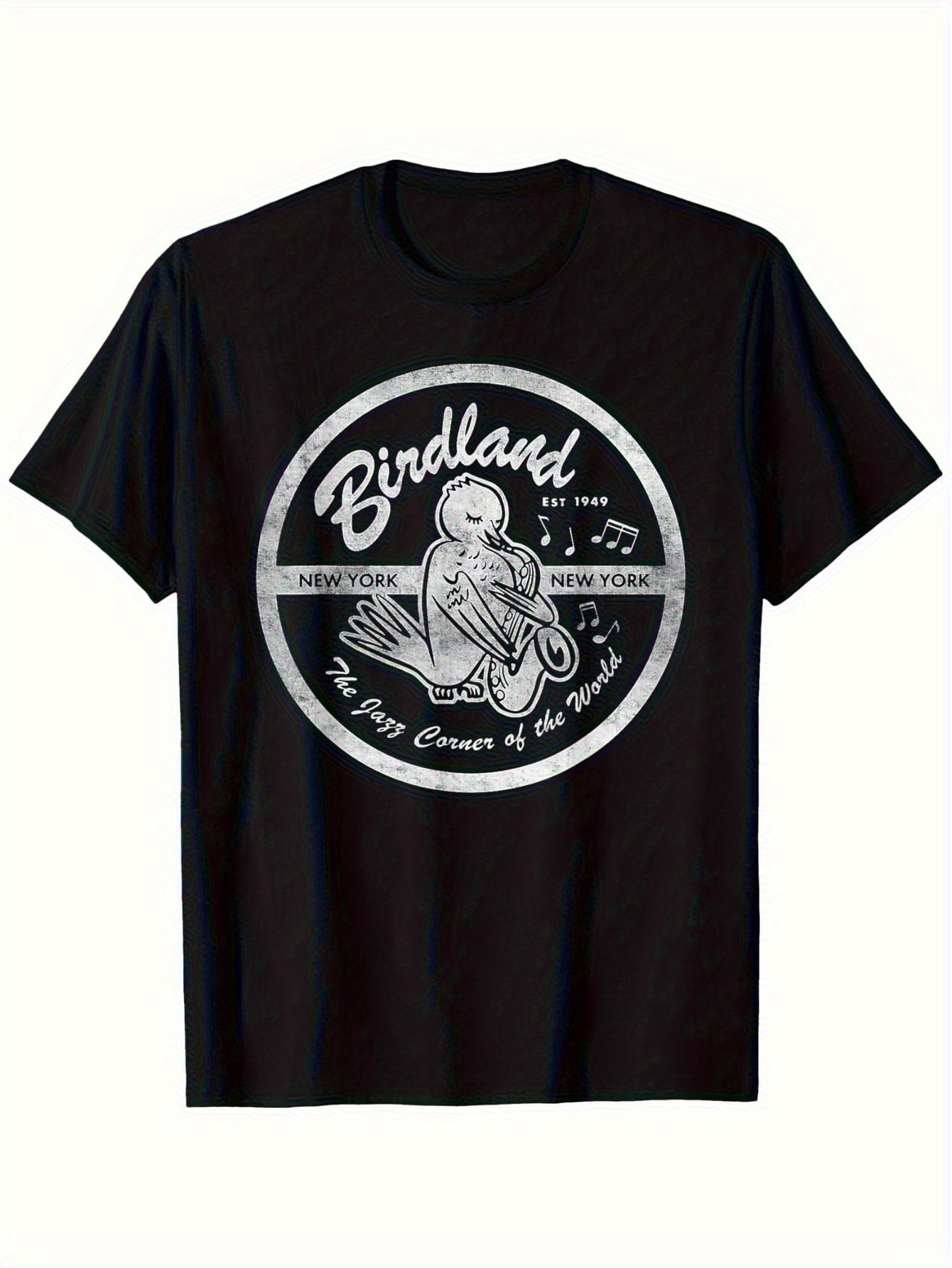 Vintage Birdland Jazz Club Graphic T-shirt - Black Cotton Short Sleeve XXXXL