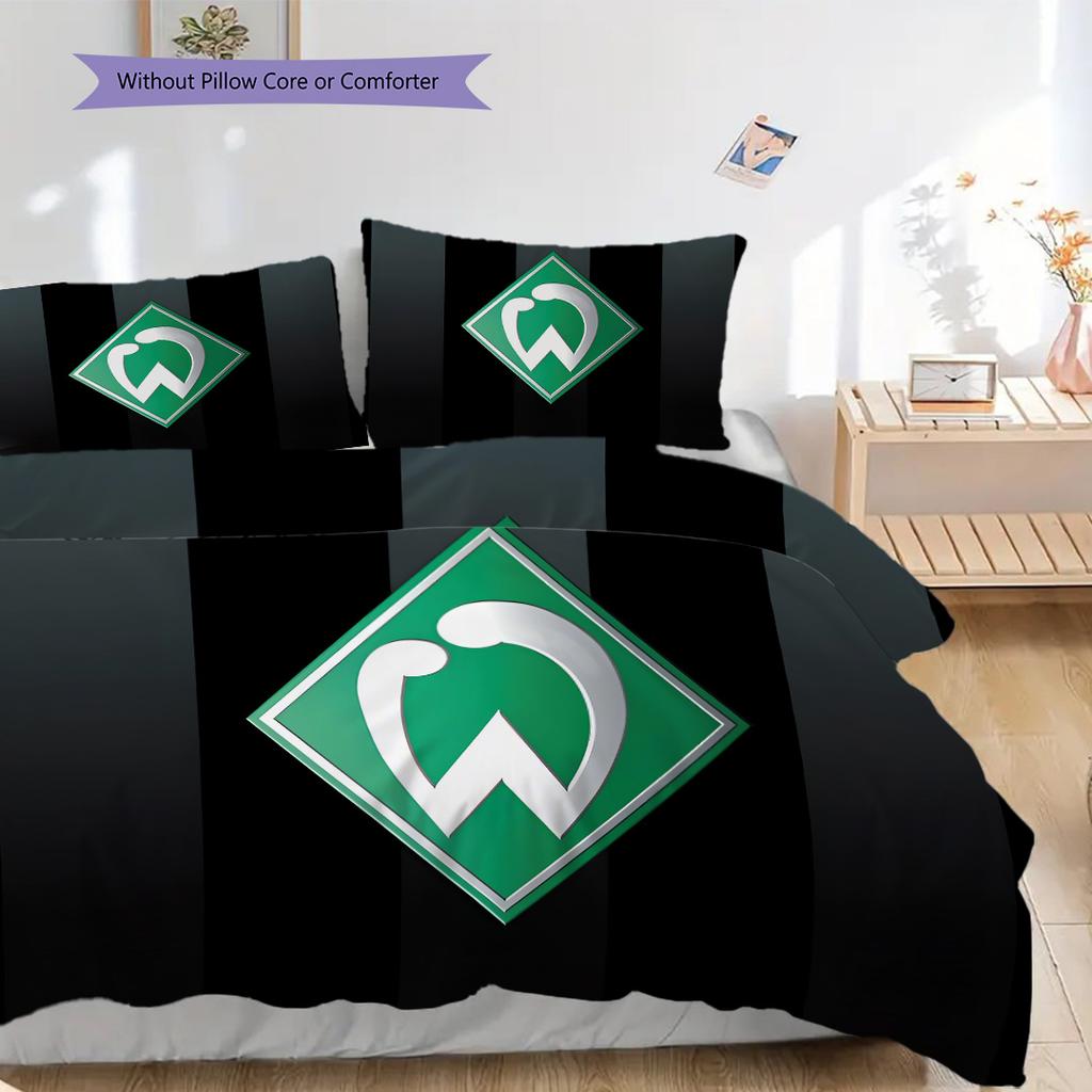 SV Werder Bremen Vzorované povlečení Sada prošívaných dek a povlaků na polštáře Domácí dekorace Dárek k narozeninám (1 * povlak na peřinu + 2 * povlak na polštář, bez jádra)
