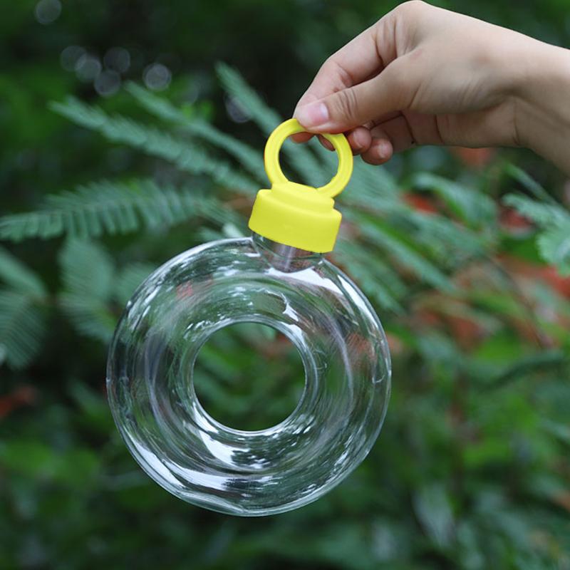 500ML Søt Smultringformet Drikkeflaske for Barn - Lekkasjesikker Fallbestandig Gjennomsiktig Sportsreisekopp for Barn eller Kvinner