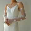 Elegant Colorful Sequins Wedding Dress Decoration Mesh Extended Arm Sleeves Fingerless Long Bridal Gloves Accessories