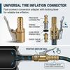 Tire Inflator Adapter with Locking Clip for Car Air Pump Brass Quick Connect Chuck