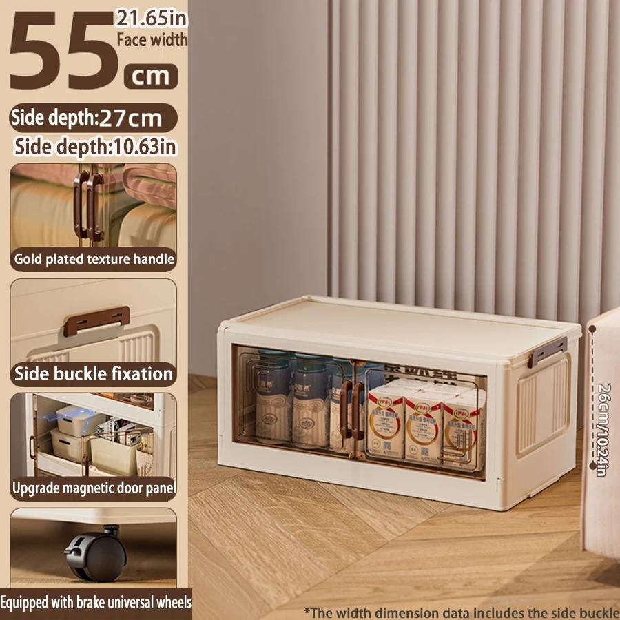 45/55/65cm Length Multifunction Folding Storage Cabinet Sundries Cabinet Large Capacity Dustproof Wardrobe Locker