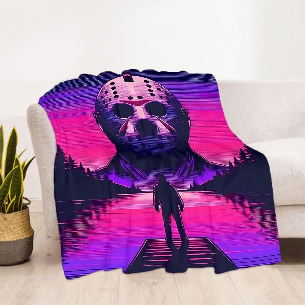 1pc Friday the 13th: The GameS Outdoor Blanket Lightweight Flannel, Soft & Warm, All Season Use for Sofa, Outdoor, Camping, Living Room, Office, Chair