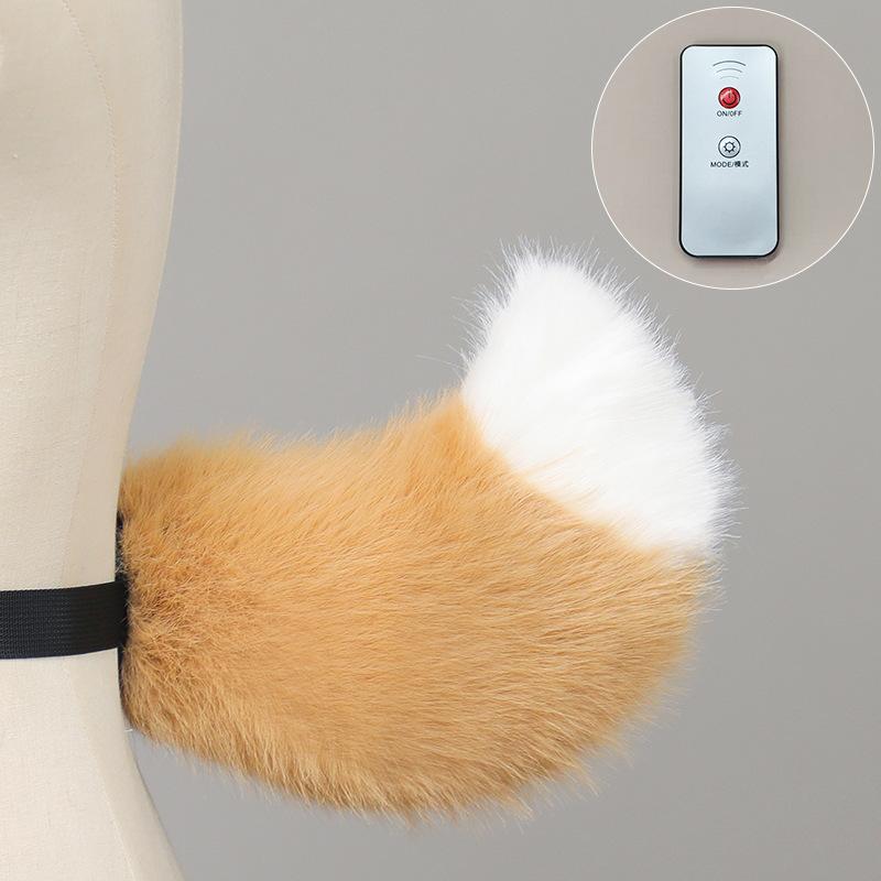 

Handmade plush wagging beast tail cosplay comic show photo props electric voice-activated lamb tail