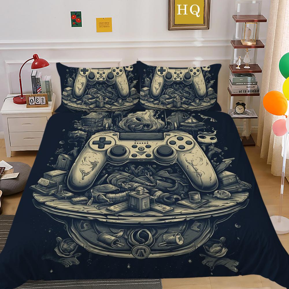 Bedding Cover Set with Pillowcase Home Bedclothes Game Console High Quality Duvet Cover Set Full Queen Size Bed Sets