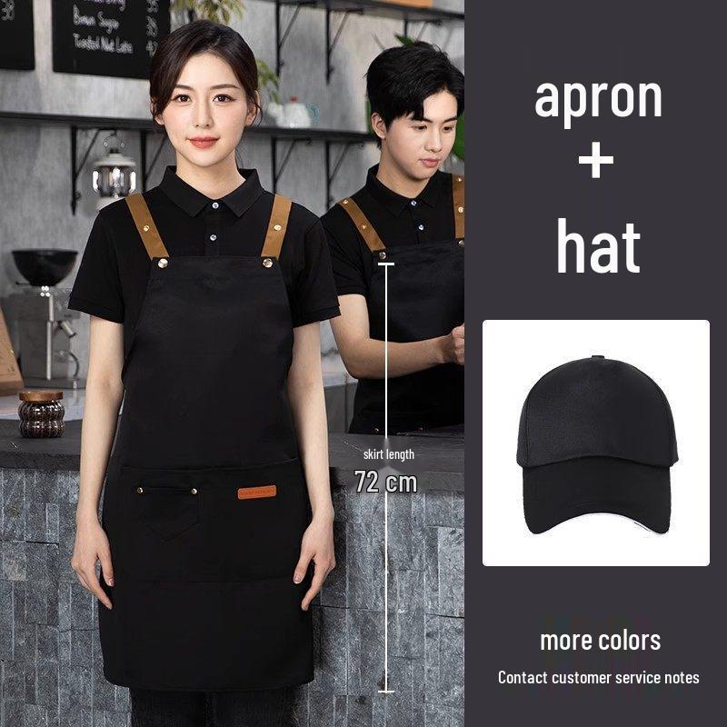 Waterproof Pure Cotton Kitchen Apron for Men & Women - Oil-Proof, Catering, Custom Logo