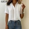 Kadın Moda Günlük POLO Yaka Kısa Kollu Bluzlar & Gömlekler