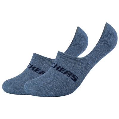 Skechers 2PPK Mesh Ventilation Footies Socks, Unisex Blue Socks