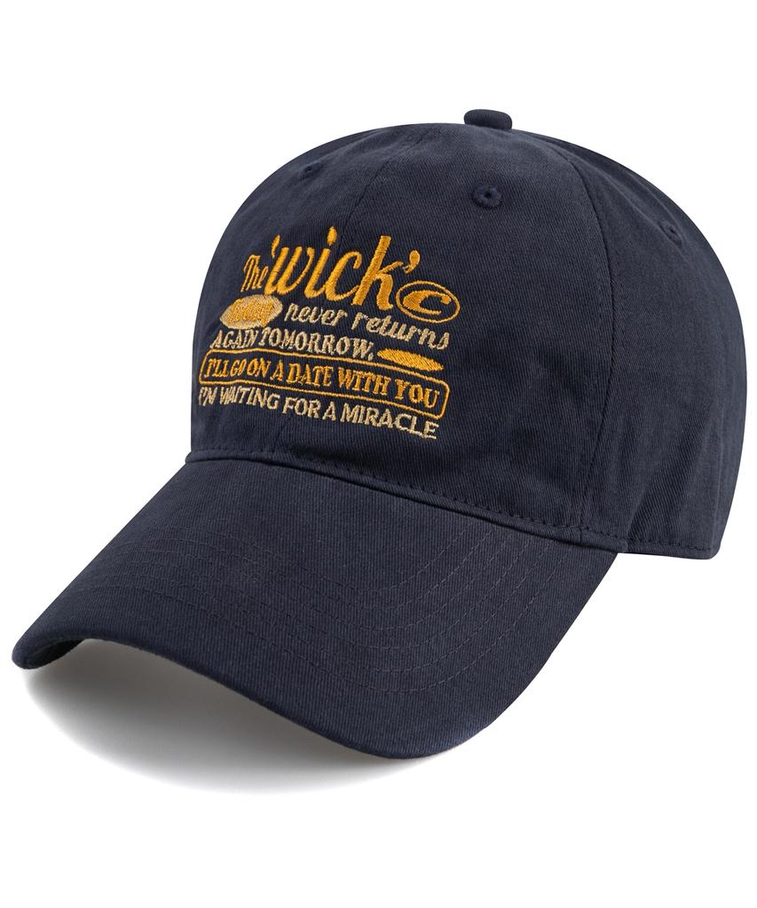 Wig Again Tomorrow Cotton Peach Ball Cap - Navy