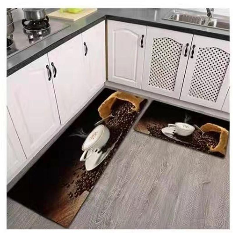 Restaurant Long Flannel Rug Cloakroom Kitchen Laundry Room Water-Absorbent Easy-To-Clean Floor Mats Home Decorations
