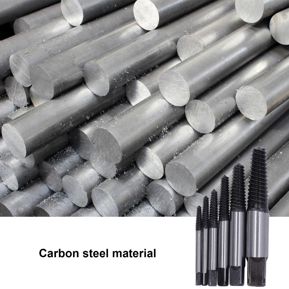 6pcs Spiral Groove Broken Screw Remover Carbon Steel Bolt Extractor Screw Extractor Dropped Screw