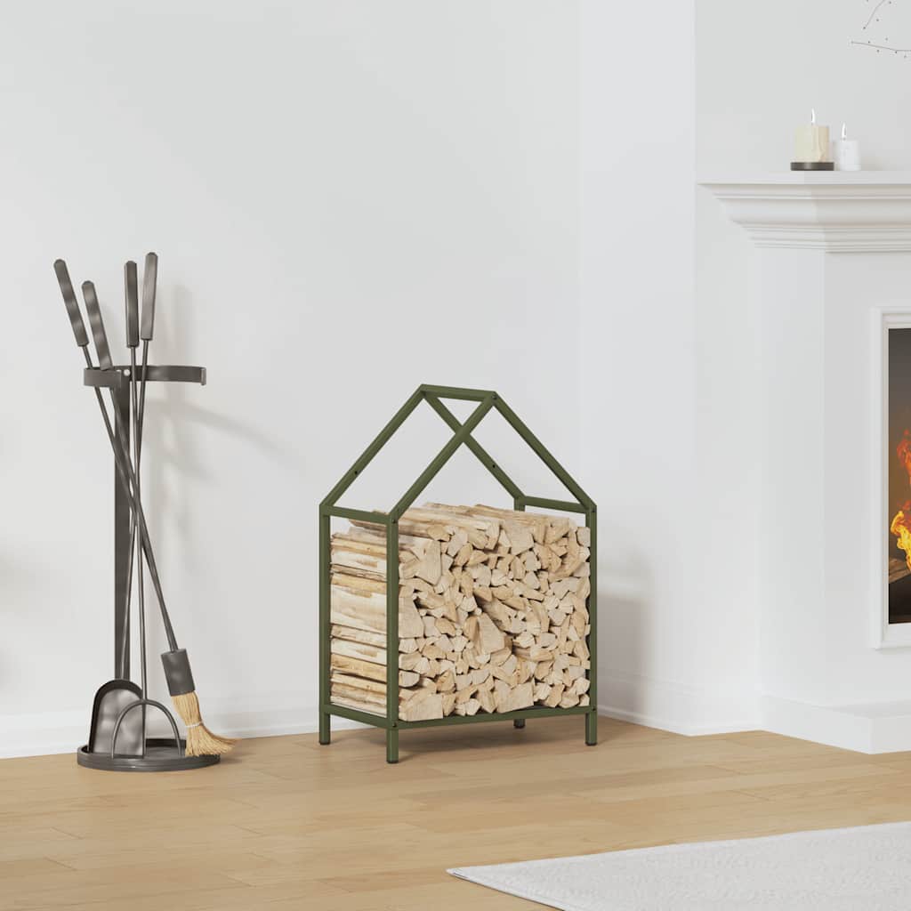 Firewood Rack Olive Green 40 x 25 x 60 cm Cold Rolled Steel