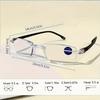 3-piece set of men's and women's presbyopia glasses - stylish frameless rectangular frame prescription+1.0 to+4.0