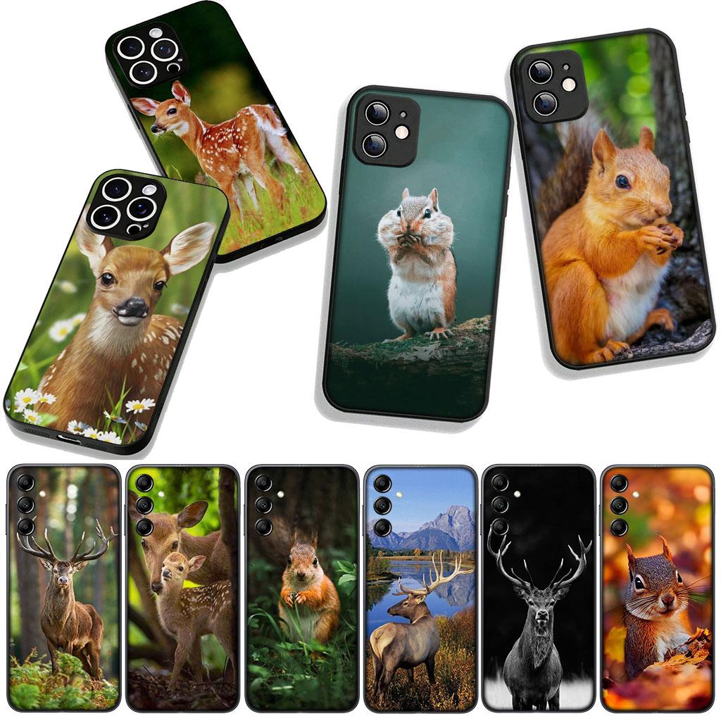 Cover for Apple iPhone 16 15 14 Plus 13 12 Mini 17 Pro Max + ProMax 16E Air Phone Case Sika Deer Squirrel