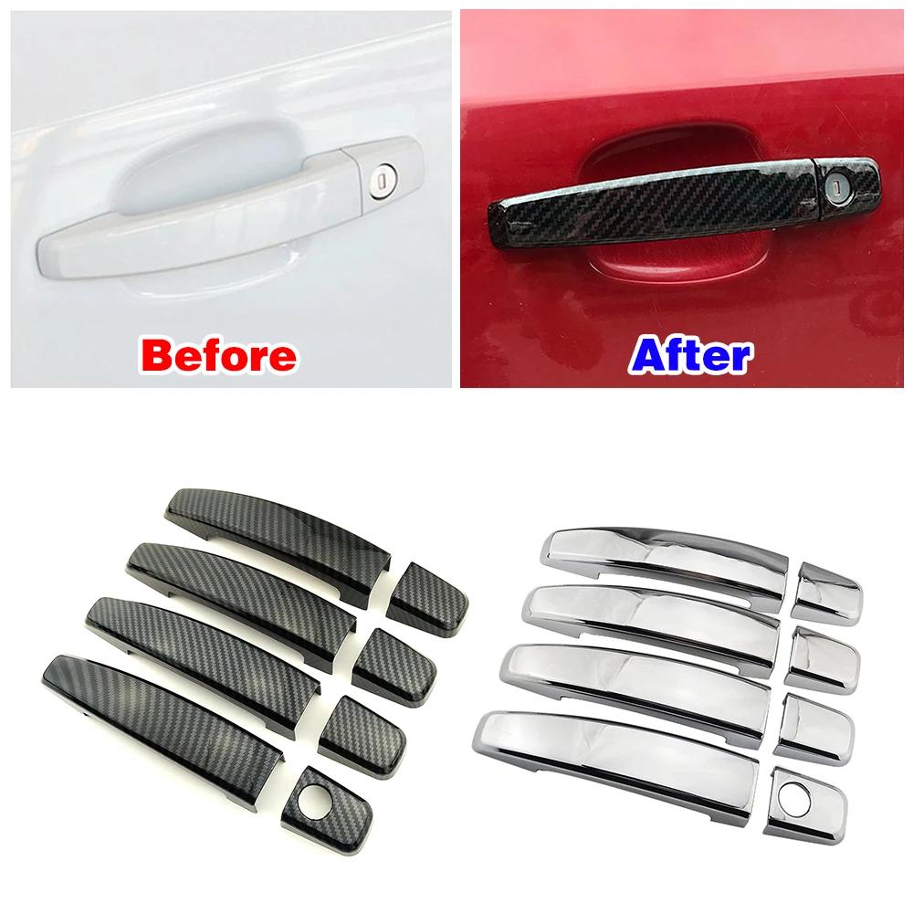 For Opel Vectra C 2002-2009 Carbon Fiber Color Modify Refit Chrome Door Handle Cover Decoration Trim Protection Sticker