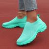 Women's Breathable Slip-On Platform Sneakers  Cushioned Comfort Low-Top Casual Shoes with Non-Slip EVA Sole Cushioned Comfort Sole