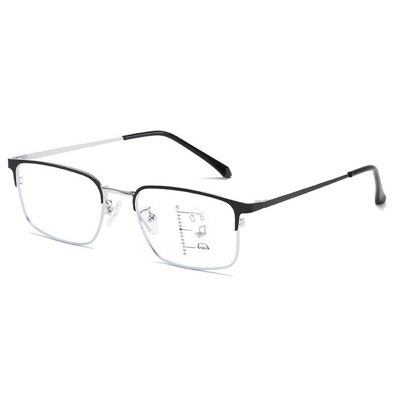 

Men s Business Half Frame Progressive Multifocal Reading Glasses Unisex Anti Blue Light Multifocal Degree Glasses Near and Away 1.0