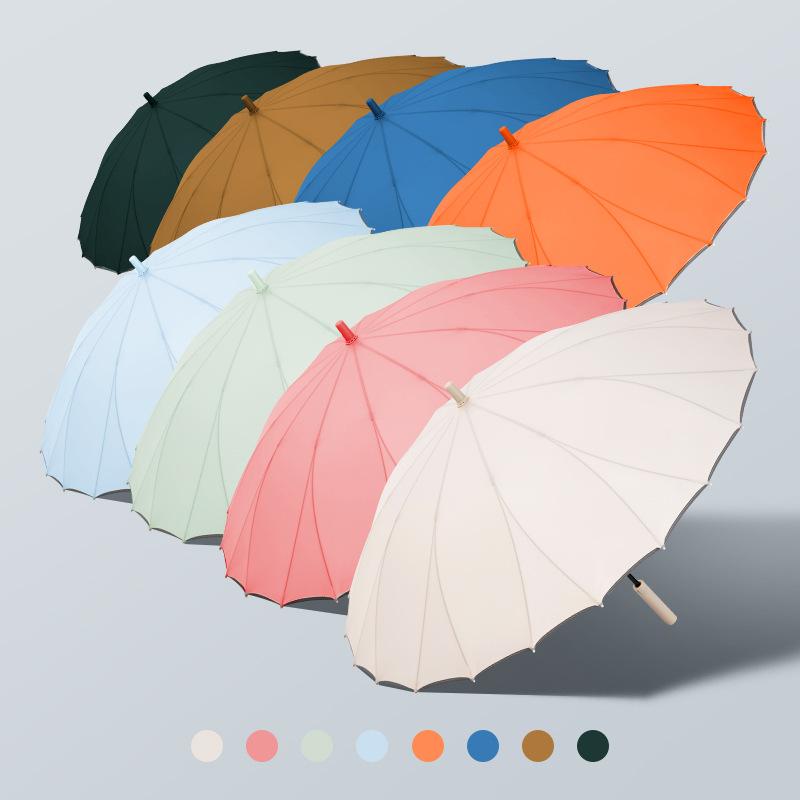 New Japanese and Korean 24-bone umbrella, enlarged and reinforced long-handled umbrella, large automatic rainstorm special wind-resistant double
