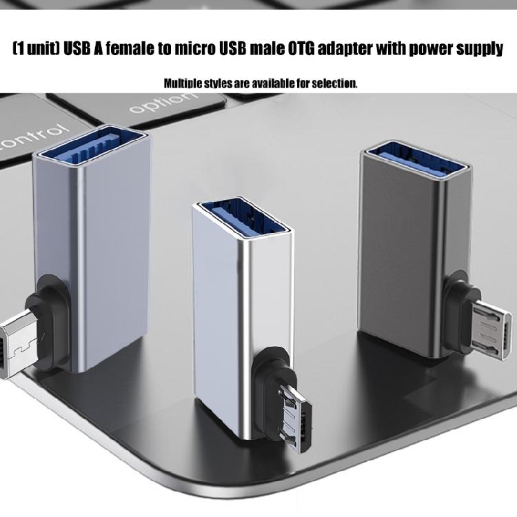 Space Saving Right Angle USB A to MicroUSB OTG Converters Direct Charging And Peripherals Control On Smartphones Tablets