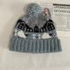 JYL TS DIY Fair Isle Beanie Women Winter Thickened Warm Ear Protection Hat Acrylic