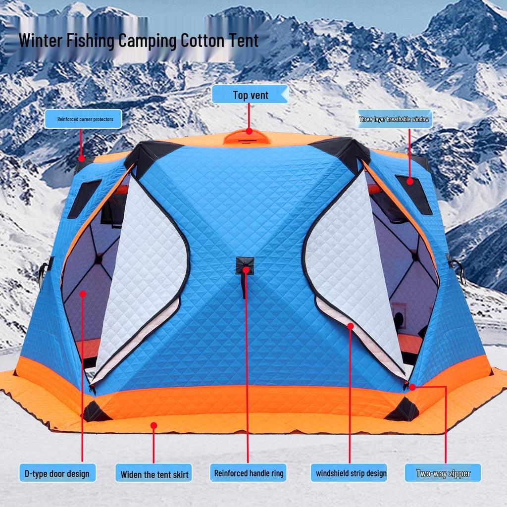 Winter Warm Tent: Insulated Cotton Ice Fishing & Camping Shelter