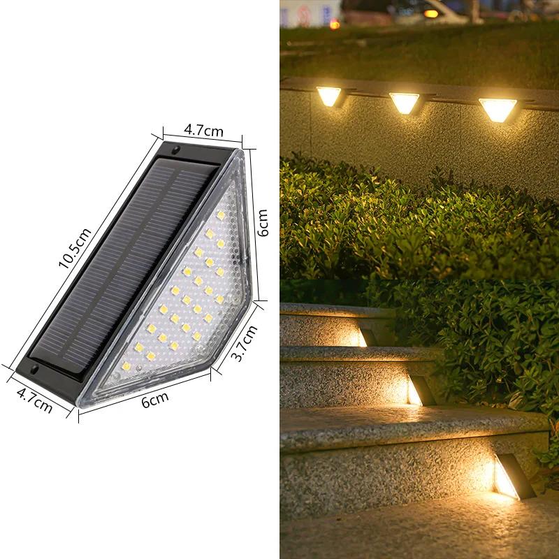 Outdoor Solar Step Lights, Warm White Light,IP66 Waterproof, Auto On, for Patio, Yard, Driveway, Porch Decoration