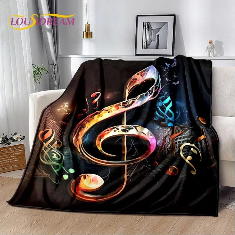 Colorful Music Score Cartoon Throw Blanket Soft Cozy Blanket for Bedroom Sofa Picnic Travel Office or Childs Room  Home Textiles