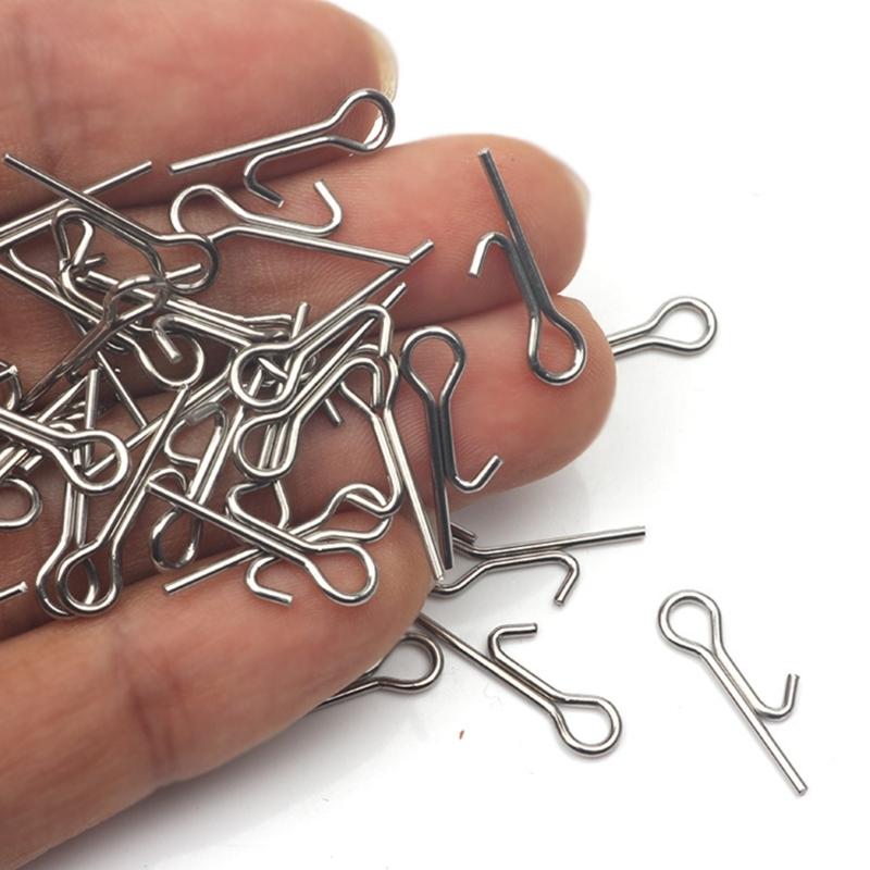 100pcs Stainless Assist Rig Hook Connecting Pin Soft Fishing Lures Baits Stingers Needle Fishing Tackle Accessories