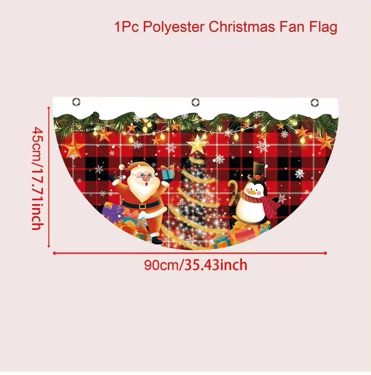 Christmas Fan-shaped Flag Banner Christmas Decor for Home 2026 Christmas Ornament Xmas Navidad Natal Noel Gifts New Year 2026