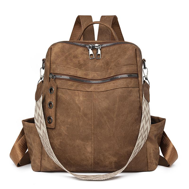 Mochila PU para Mujer Mochila de Gran Capacidad Bolso de Hombro Multifunción