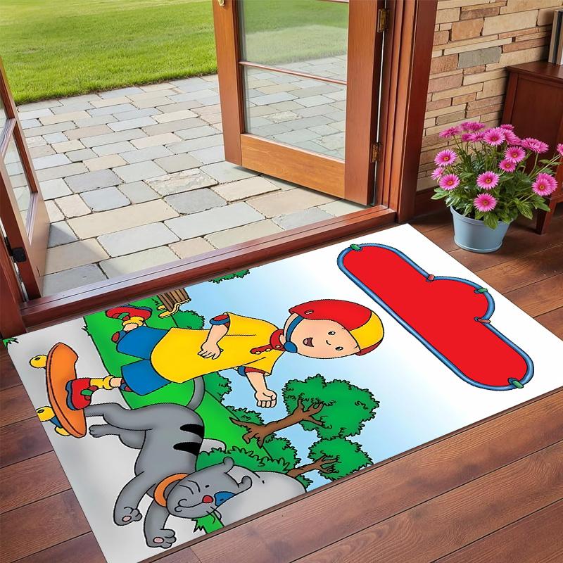 Anti‑Slip Crystal Velvet Floor Rug, Caillou Design Carpet for Indoor Living Bedroom Home Decoration