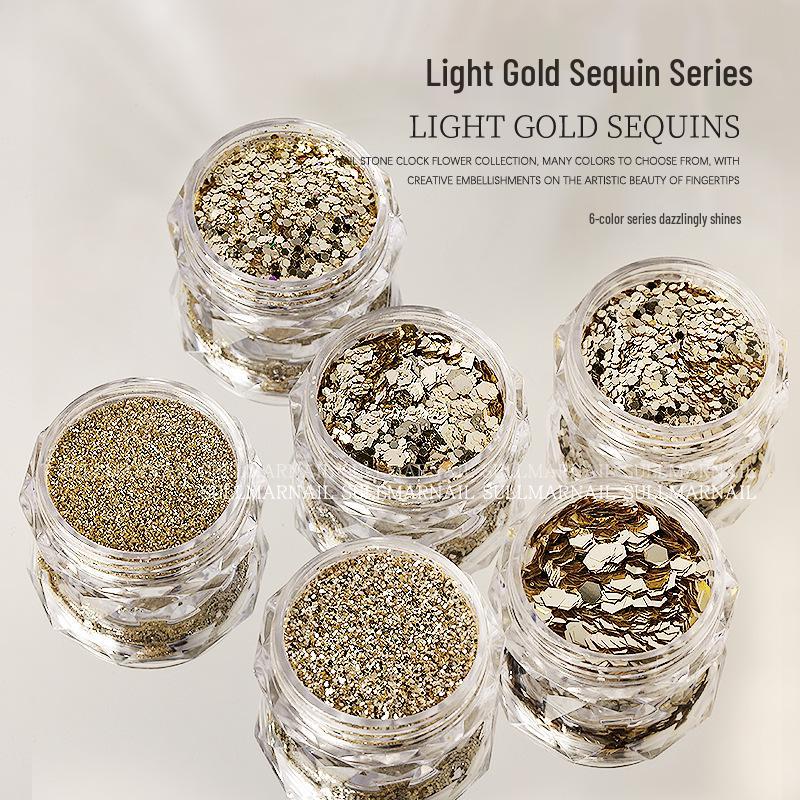 

Champagne Gold Mixed Glitter & Irregular Sequins for Nail Art