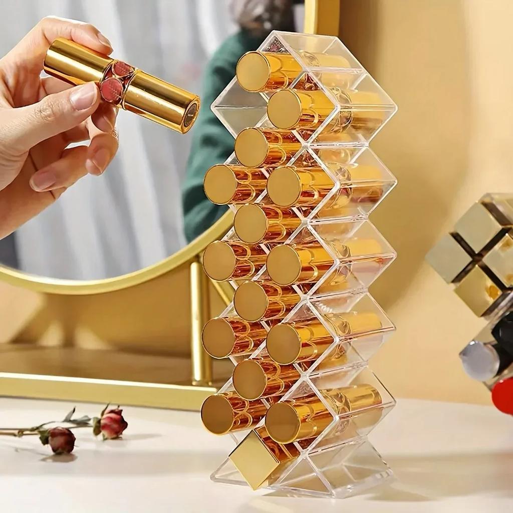 1pcs Fish Lipstick Case Desktop Organizer Box Multi-compartment Organizer Lipstick Display Rack 16 Compartment Fish