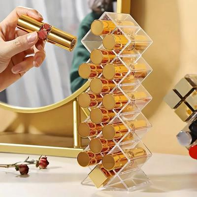 1pcs Fish Lipstick Case Desktop Organizer Box Multi-compartment Organizer Lipstick Display Rack 16 Compartment Fish
