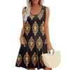 Summer Dresses For Women Beach Boho Sleeveless Printing Flowy Pocket Tshirt Tank Sundresses