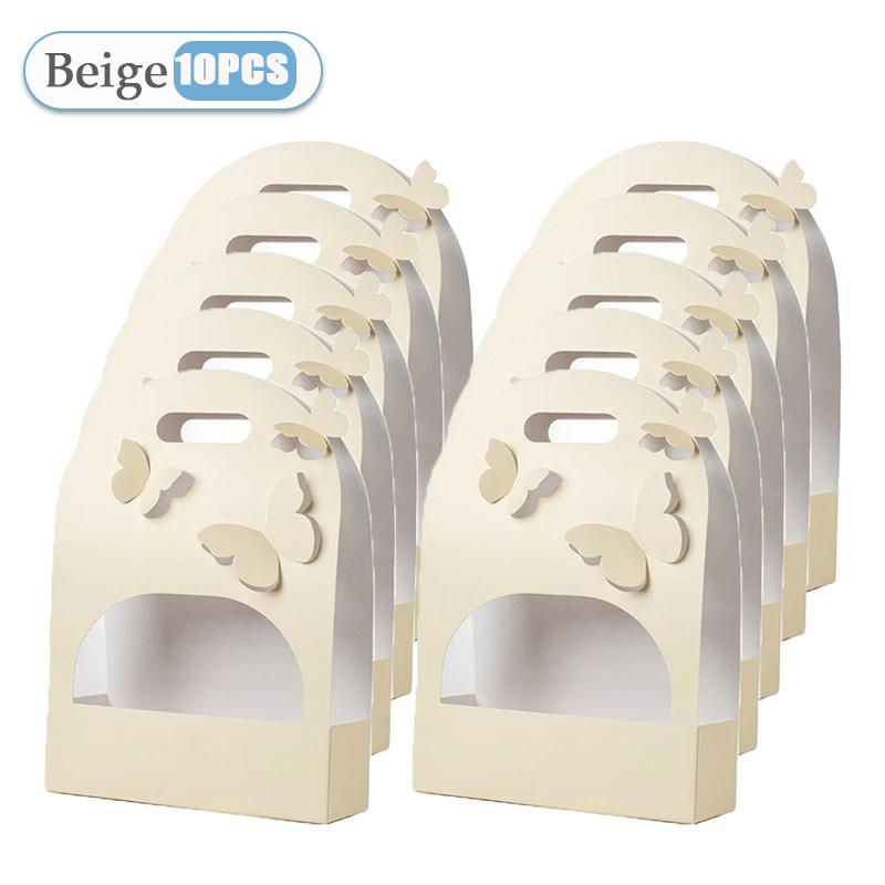 5/10PCS Portable Wedding Favour Boxes 3D Butterfly Carrier Bag Pink Floral Arrangement Gift Paper Package Flower Bouquet Bags