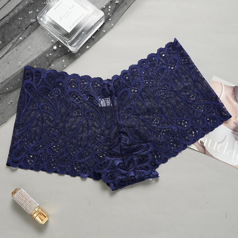 

Женские кружевные трусики большого размера, женские сексуальные кружевные трусы-боксеры, женские трусы-боксеры XL темно-синий