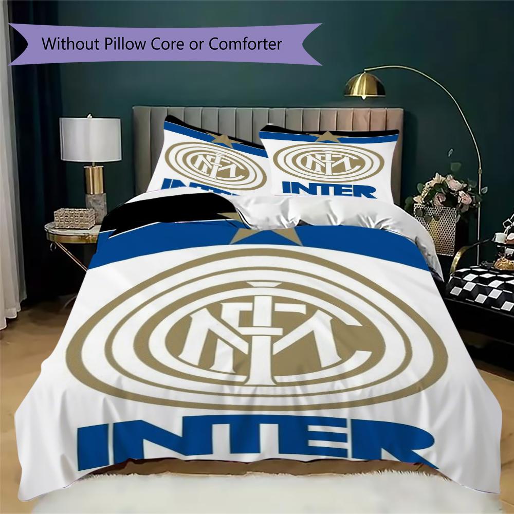 Inter Milan Patronen Beddengoed Dekbed Set Dekbedhoes Kussensloop Huisdecoratie Verjaardagscadeau (1 dekbedovertrek + 2 kussenslopen (zonder vulling))60