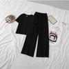 2025 Summer Korean-Style Women's Short-Sleeve Suit: Trendy Wide-Leg Pants Two-Piece Set