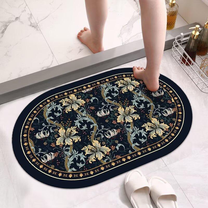 Thickened Bathroom Floor Mat, Diatom Mud Absorbent Mat, Toilet Door Foot Mat, Toilet Quick-drying Non-slip Carpet