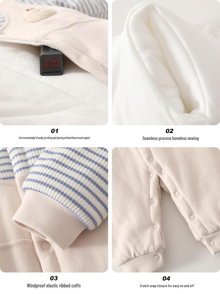 Winter Warmth 120g Pure Cotton Newborn Bodysuit - Outdoor Baby Romper