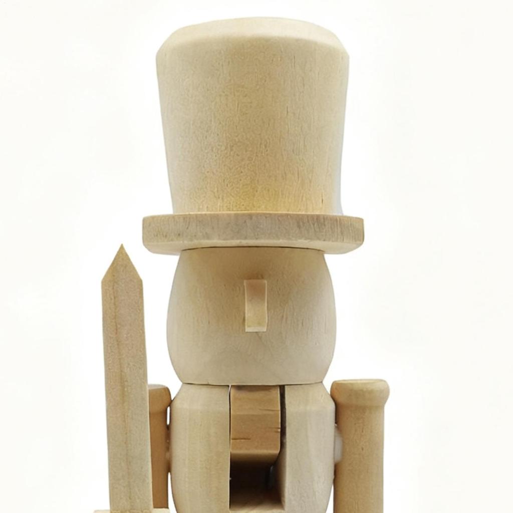 1PC Christmas Nutcracker Figurines Wooden Tabletop Ornament Wood Christmas Decorations Nutcracker Ornaments For DIY Living Room