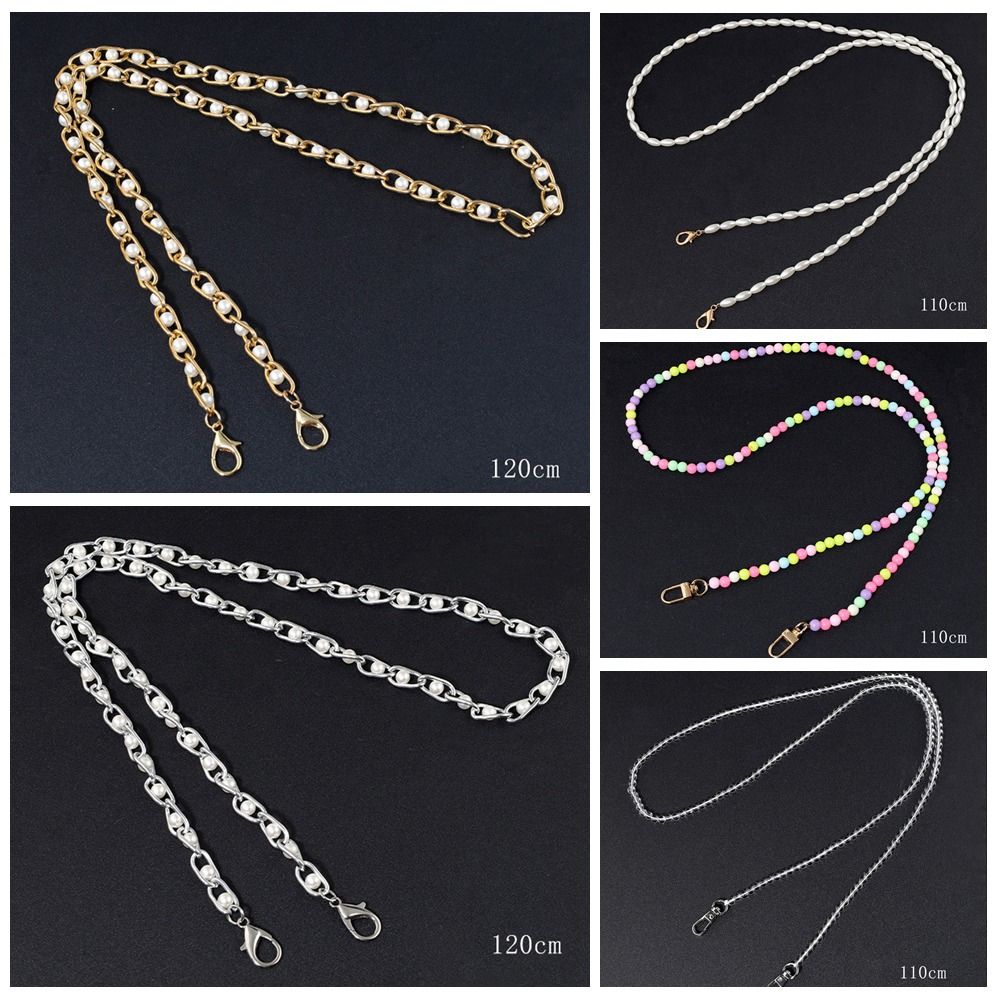 Fashion 110cm/120cm Purse Pearl Strap DIY Replacement Bag Lanyard Beaded Chain Shoulder Bag