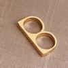Hip Hop Punk Stainless Steel Brass Knuckles Ring for Women/Men Two Fingers Personality Fashion Jewelry
